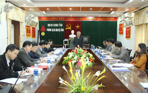 Đoàn khảo sát của BTVTU làm việc với Ban Bảo vệ, chăm sóc sức khỏe cán bộ tỉnh và Bệnh viện Đa khoa tỉnh