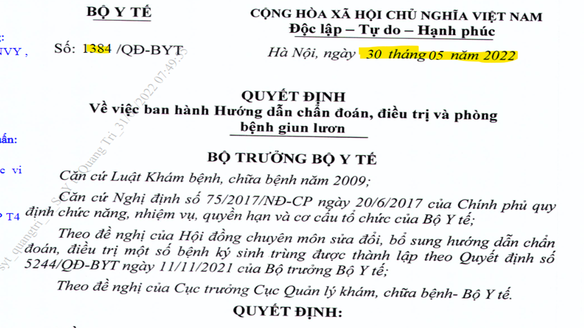 1384/QĐ-BYT
